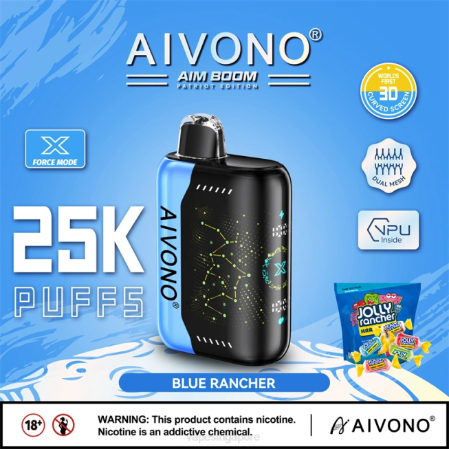 Aivono AIM BOOM 25000 Blue Rancher - 82P6344 Vape Singapore