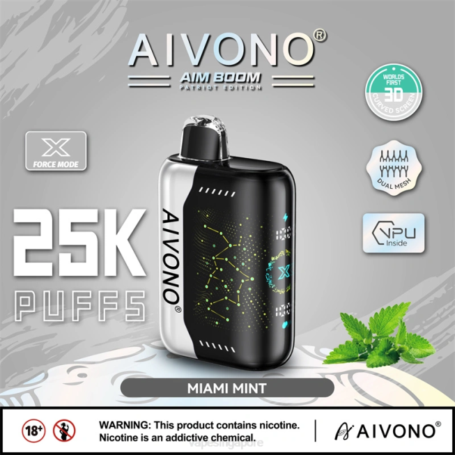 Aivono AIM BOOM 25000 Miami Mint - 82P6349 Vape Wholesale Prices