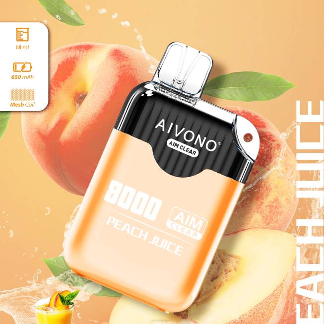 Aivono AIM CLEAR 8000 Peach Juice - 82P6203 Disposable Vape SG