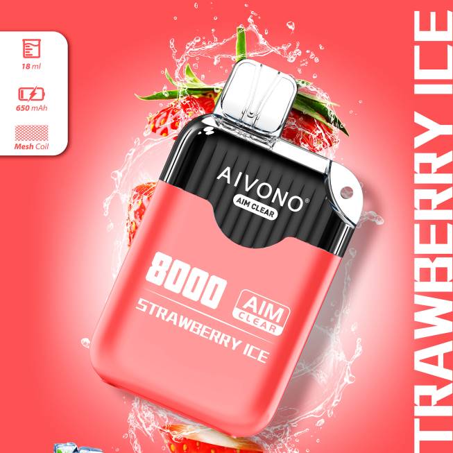 Aivono AIM CLEAR 8000 Strawberry Ice - 82P6205 Vape Wholesale Prices