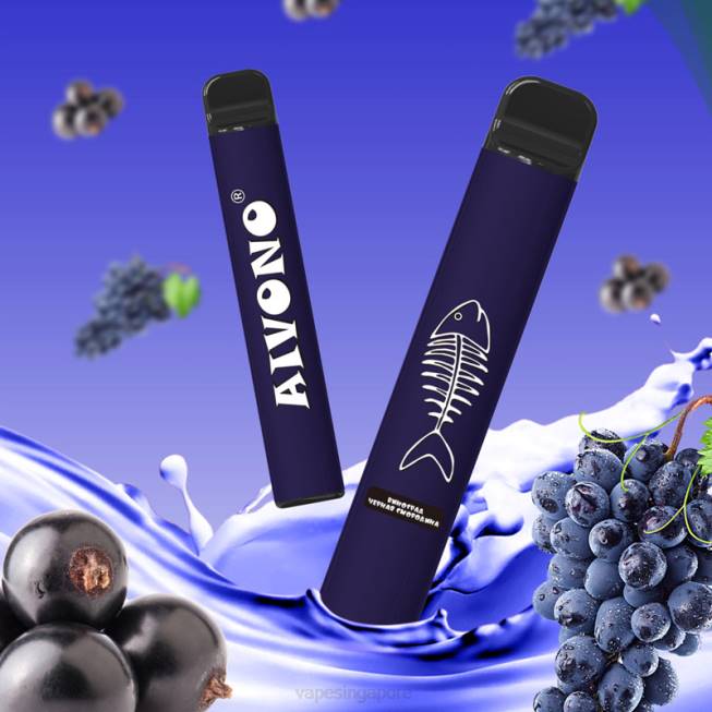 Aivono AIM FISHBONE 600 Grape Blackcurrant - 82P6284 Disposable Vape SG