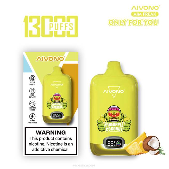 Aivono AIM FREAK 13000 Pineapple Coconut - 82P6248 Disposable Vape SG