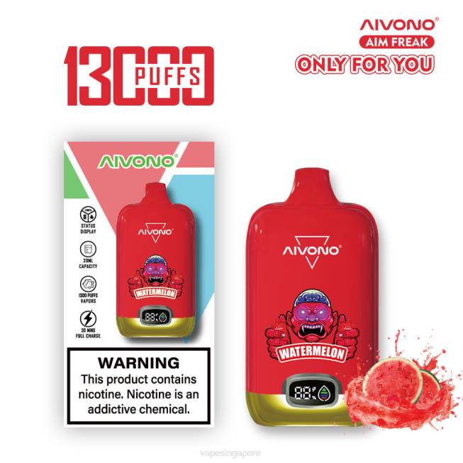 Aivono AIM FREAK 13000 Watermelon - 82P6244 Vape Supplier Singapore