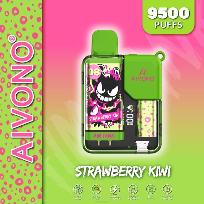 Aivono AIM TANK 9500 Strawberry Kiwi - 82P647 Vape Singapore