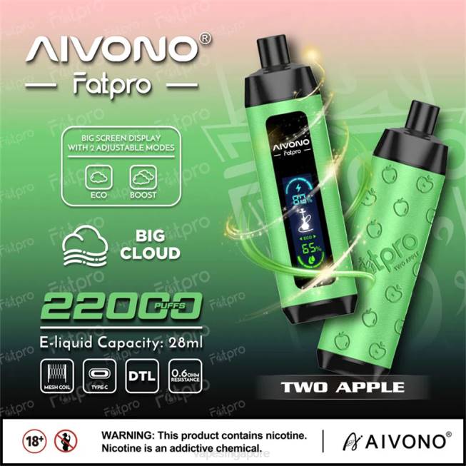 Aivono Fatpro 22000 Two Apple - 82P61 Vape Supplier Singapore