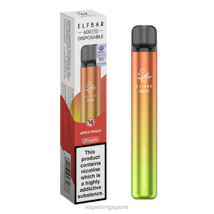 Apple Peach - disposable Vape SG 2PLF270 ELFBAR 600V2 20mg