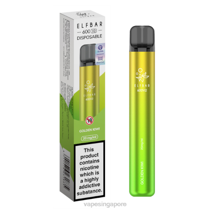 Golden Kiwi - Vape Singapore 2PLF283 ELFBAR 600V2 20mg