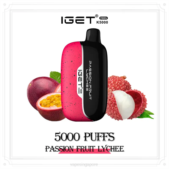 Vape Singapore VL6010 Passion Fruit Lychee IGET Moon K5000