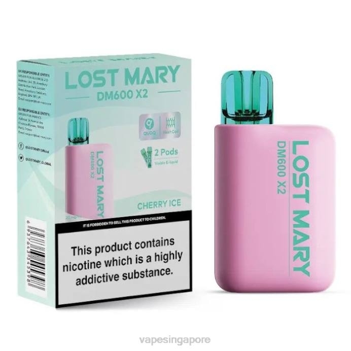 Cherry Ice - disposable Vape SG 2PLF470 LOST MARY DM600 X2