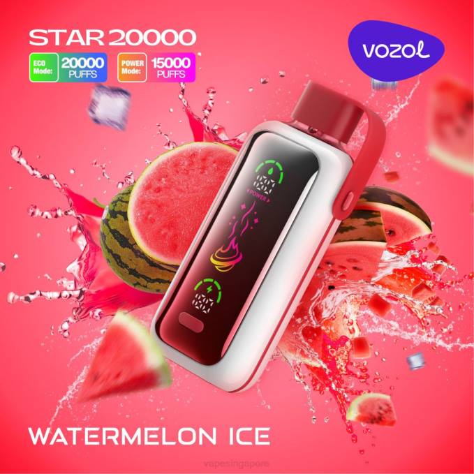 Disposable Vape Singapore WATERMELON ICE 2TFN3 VOZOL STAR 20000