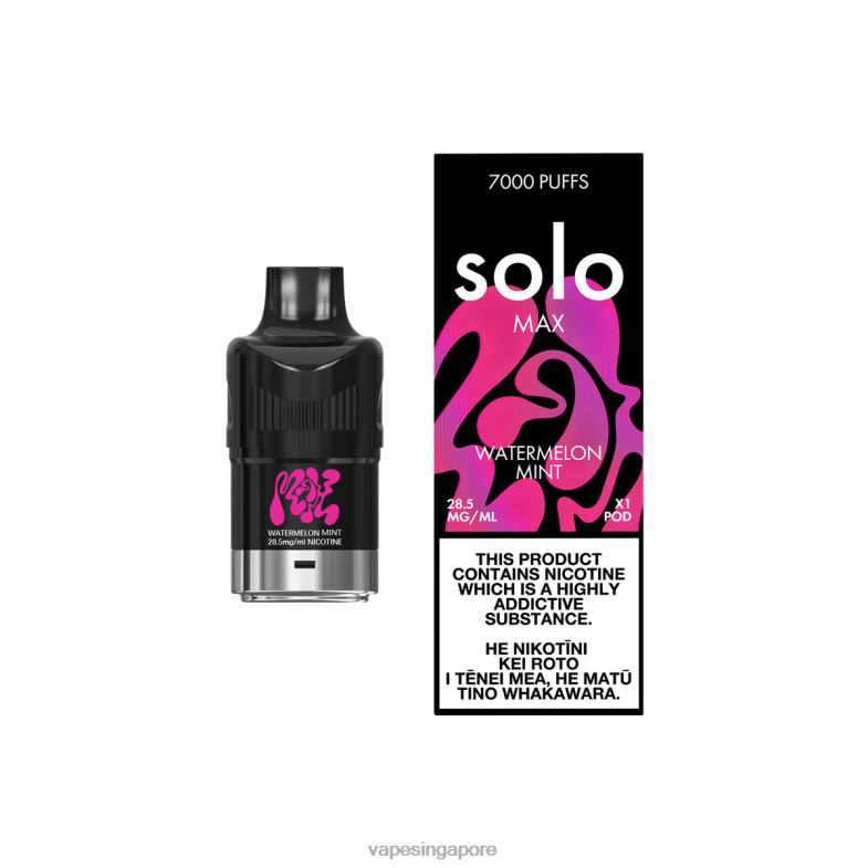 Disposable Vape SG BDFBR86 - Solo MAX Pod Watermelon Mint